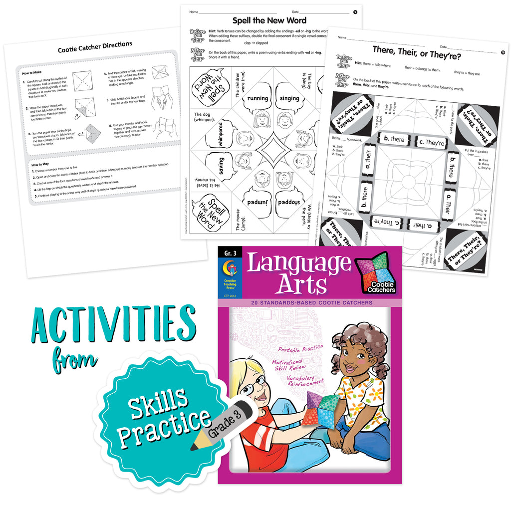 3rd Grade Skills Cootie Catchers Language Arts Bundle