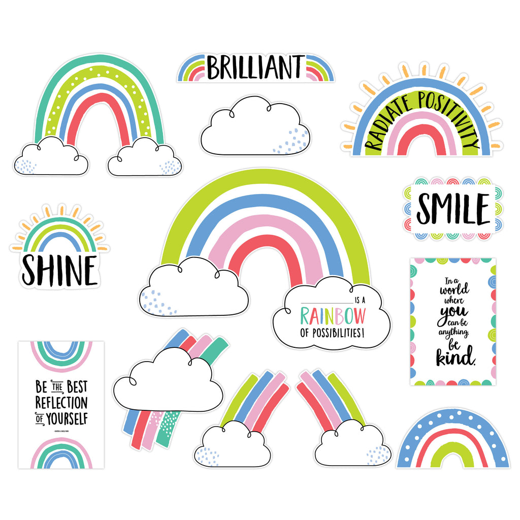 Rainbow Stripe Bulletin Board Letters | 4 Inch and 8 Inch Letters