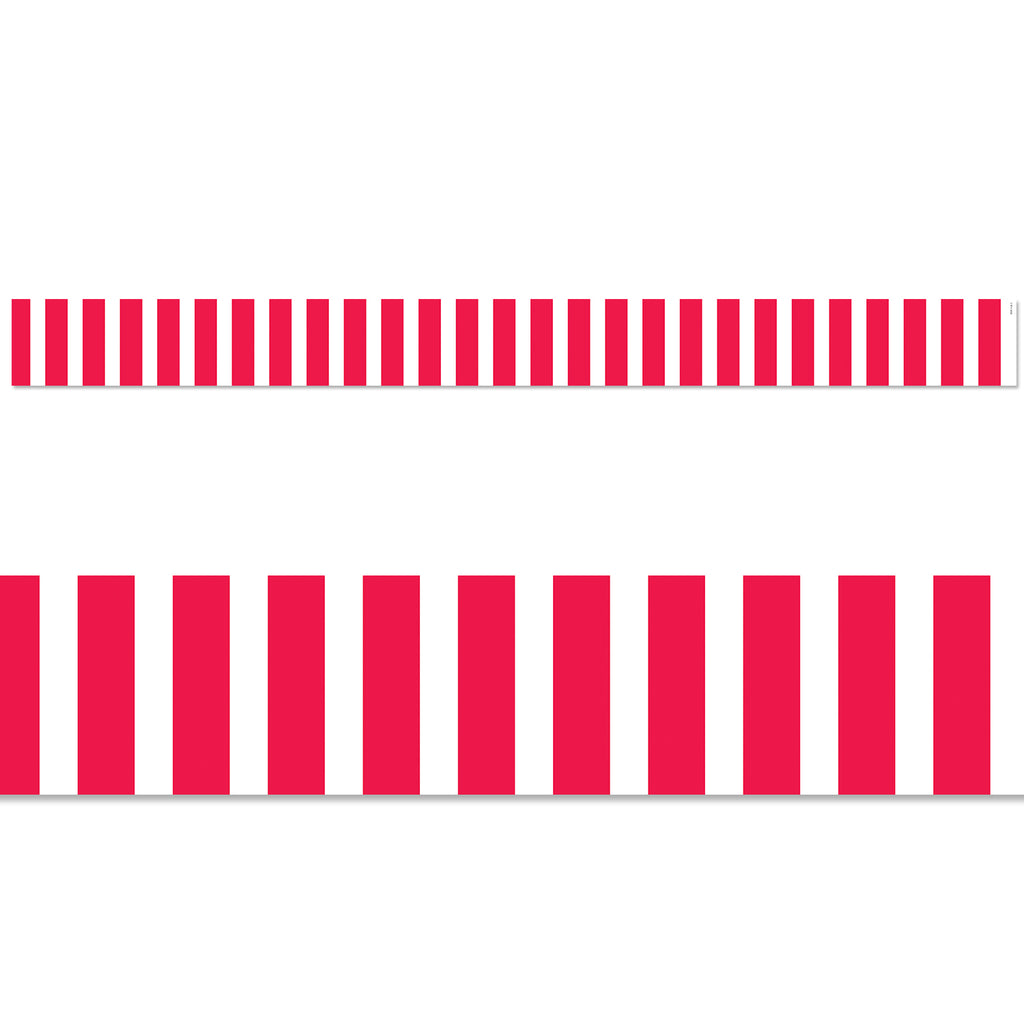 Poppy Red Bold Stripes EZ Border (Core Decor)