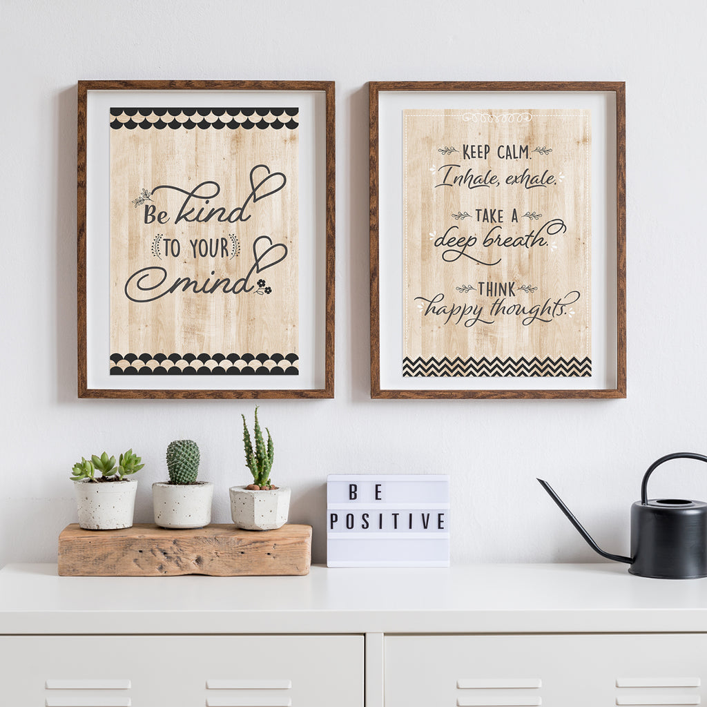 Core Decor Black, White, and Wood Inspire U 4-Poster Pack