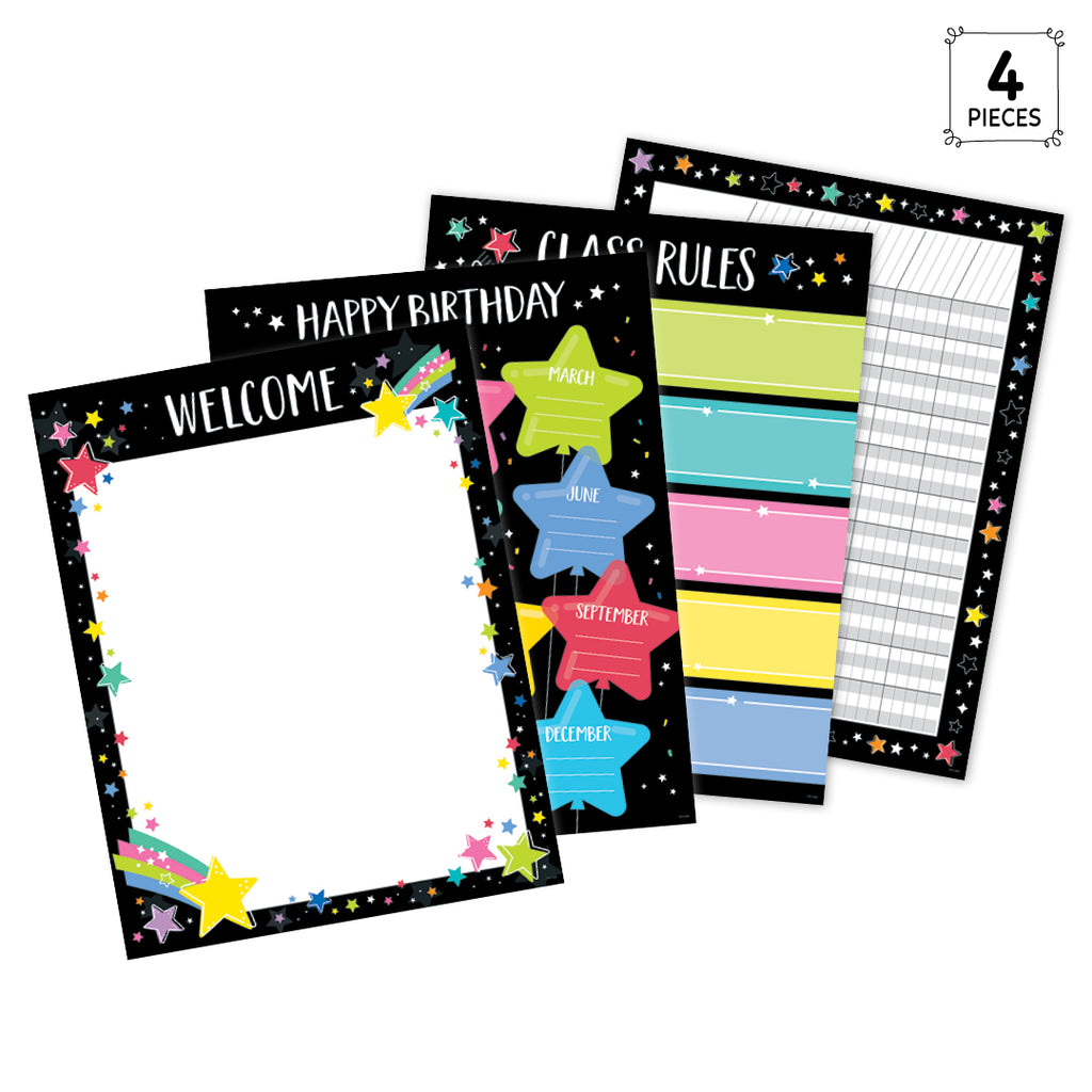 Star Bright Classroom Essentials 4-Chart Pack