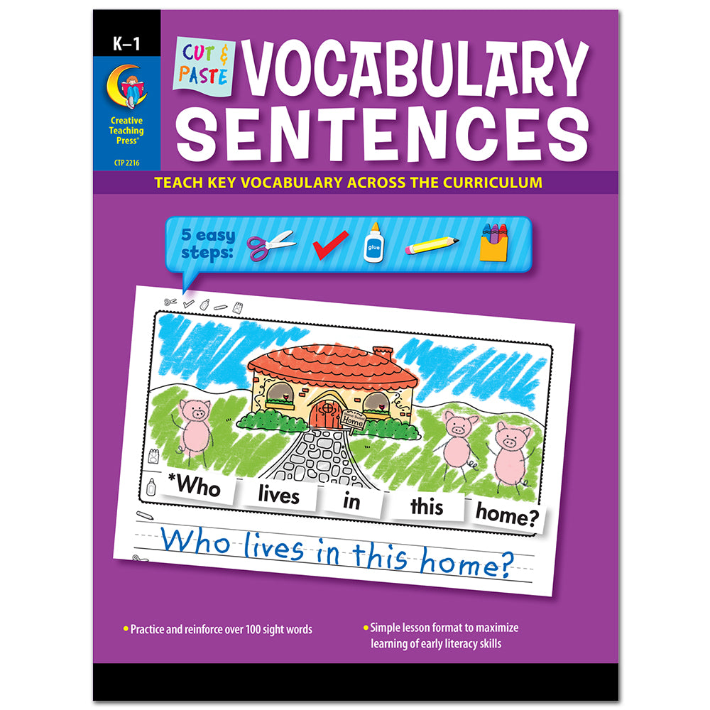 Cut & Paste Vocabulary Sentences Open eBook