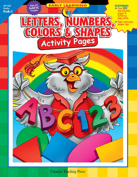 Letters, Numbers, Colors & Shapes Activity Pages, eBook