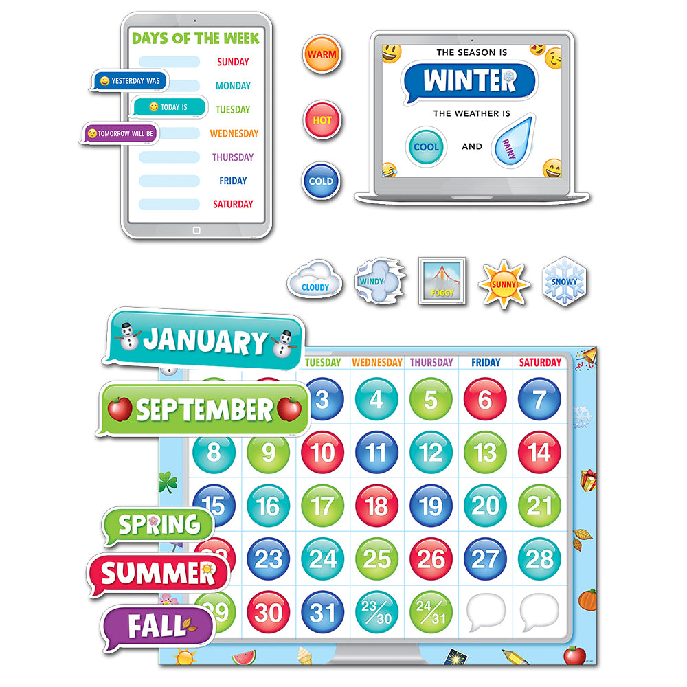 Emoji Fun Calendar Set Bulletin Board