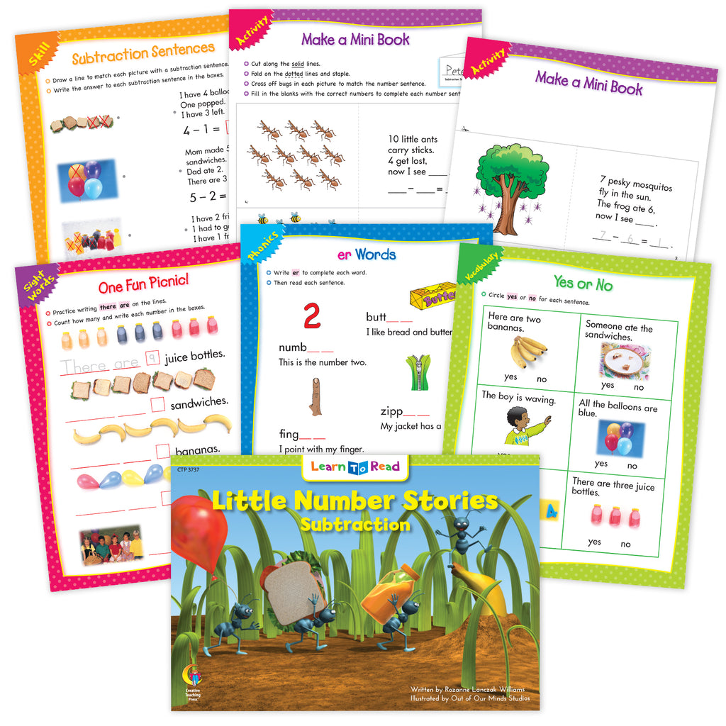 Little Number Stories Subtraction Ebook & Worksheets