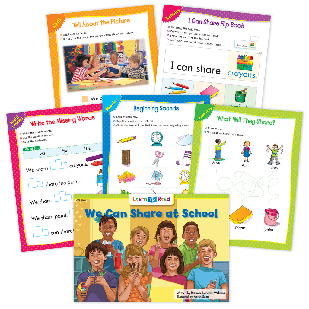 We Can Share At School ebook & Worksheets