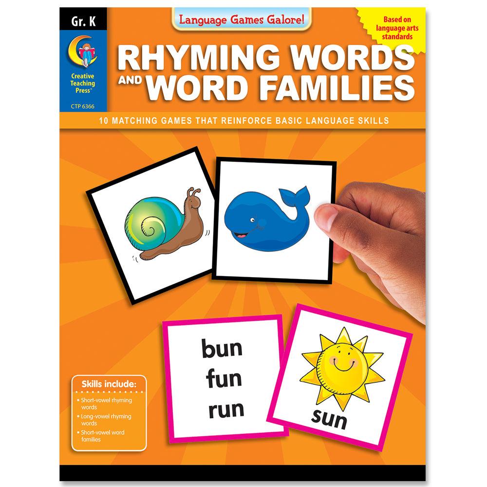 Language Games Galore: Rhyming Words and Word Families, Gr. K, eBook