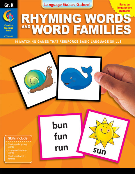 Rhyming Words and Word Families Interactive Learning Games, Gr. K