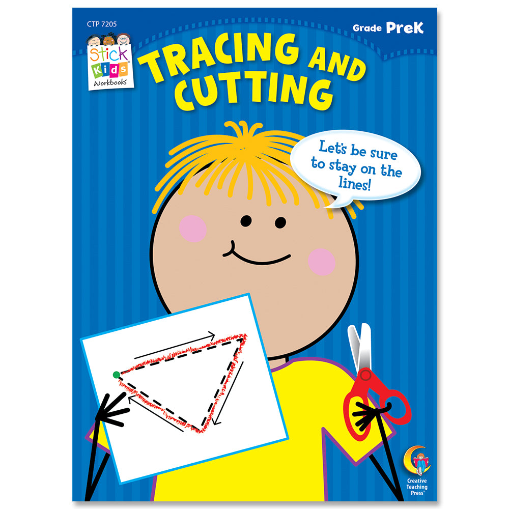 Tracing and Cutting Stick Kids Workbook, Grade PreK eBook