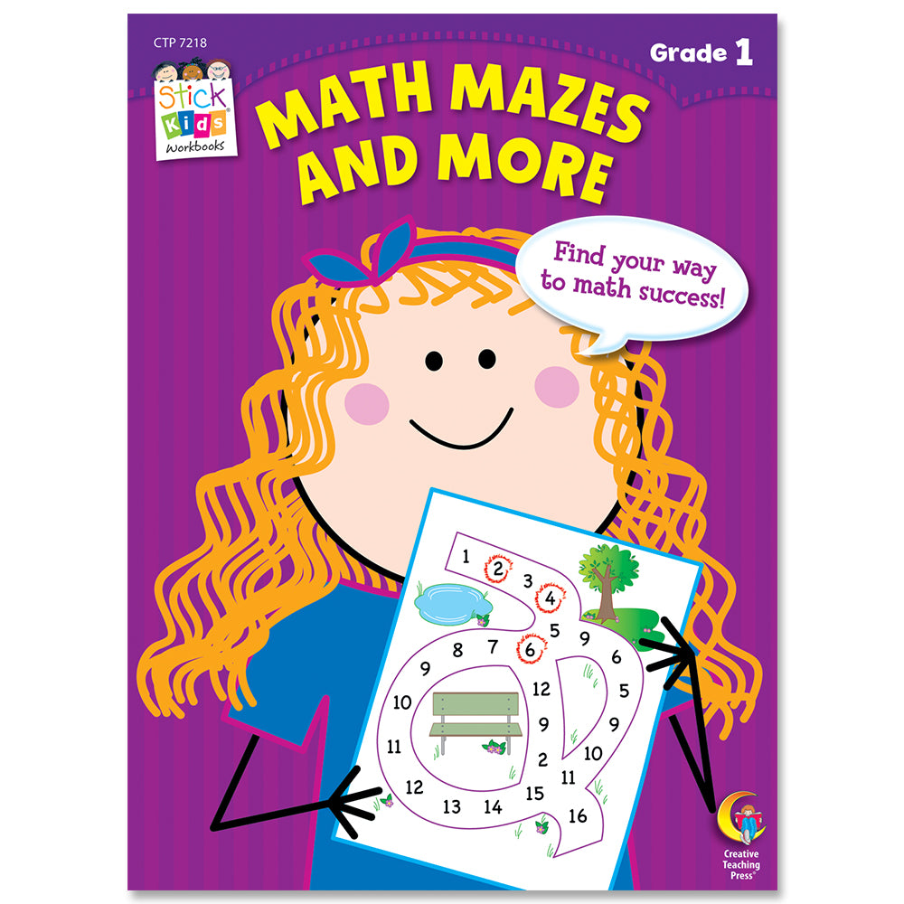 Math Mazes and More Stick Kids Workbook, Grade 1 eBook