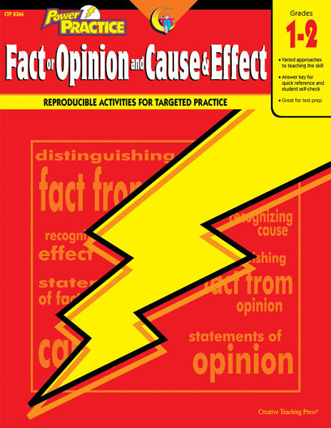 Power Practice: Fact or Opinion and Cause & Effect, Gr. 1-2, Open eBook