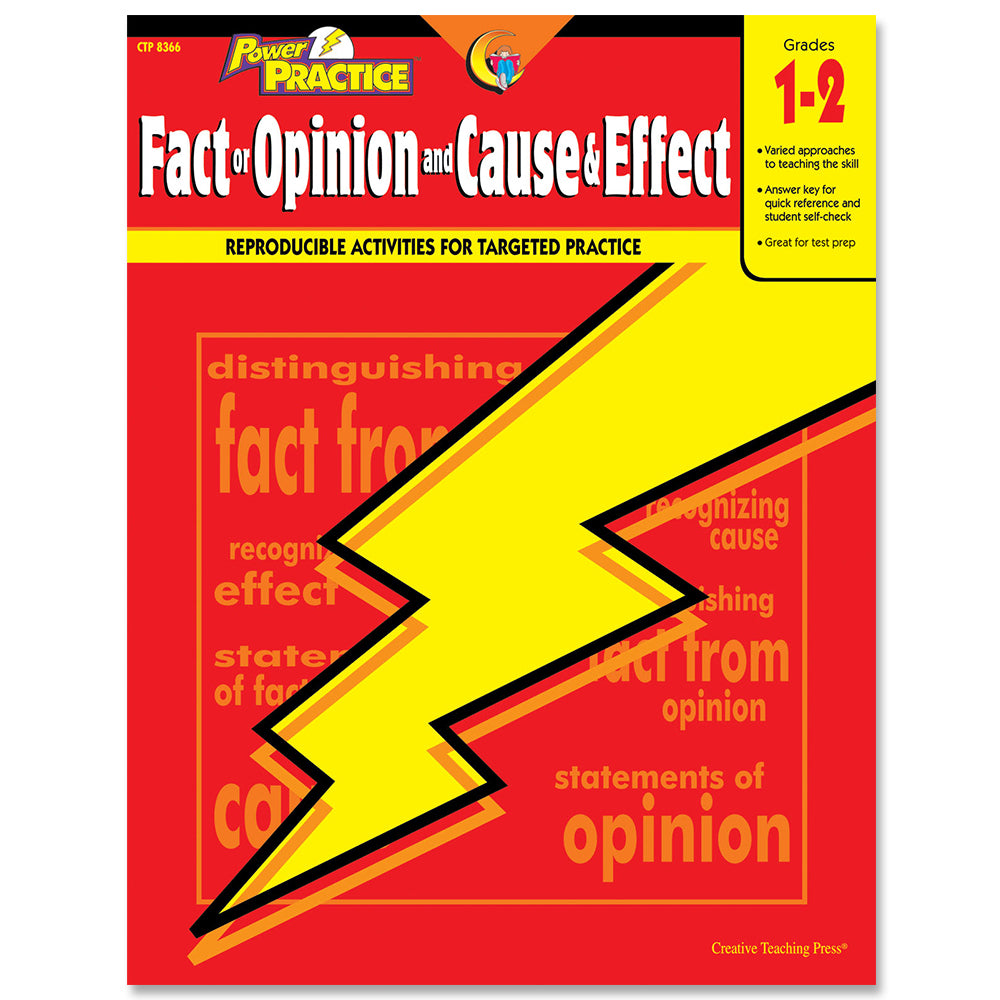 Power Practice: Fact or Opinion and Cause & Effect, Gr. 1-2, eBook