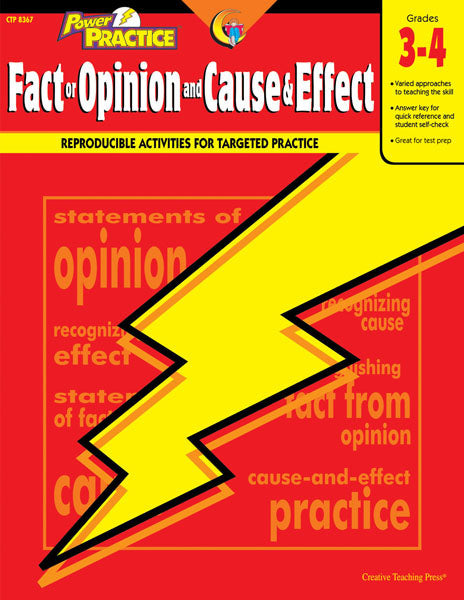 Power Practice: Fact or Opinion and Cause & Effect, Gr. 3-4, Open eBook