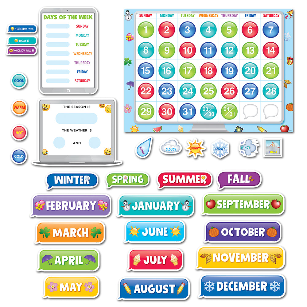 Emoji Fun Calendar Set Bulletin Board